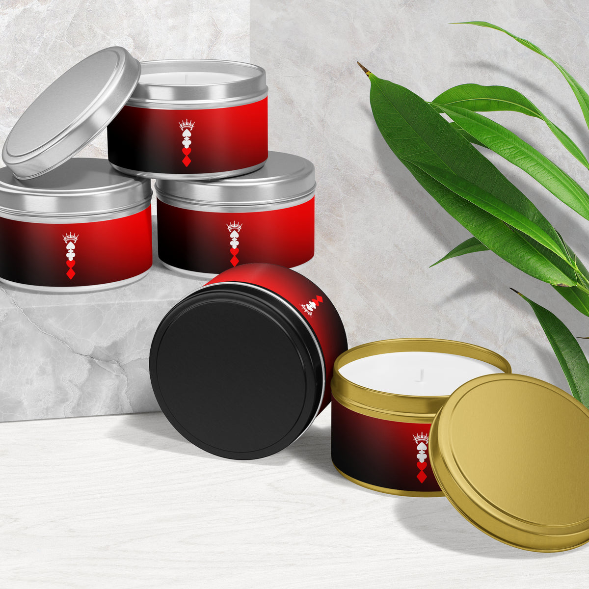 RoyalSuitStack Tin Candle 02 Silver