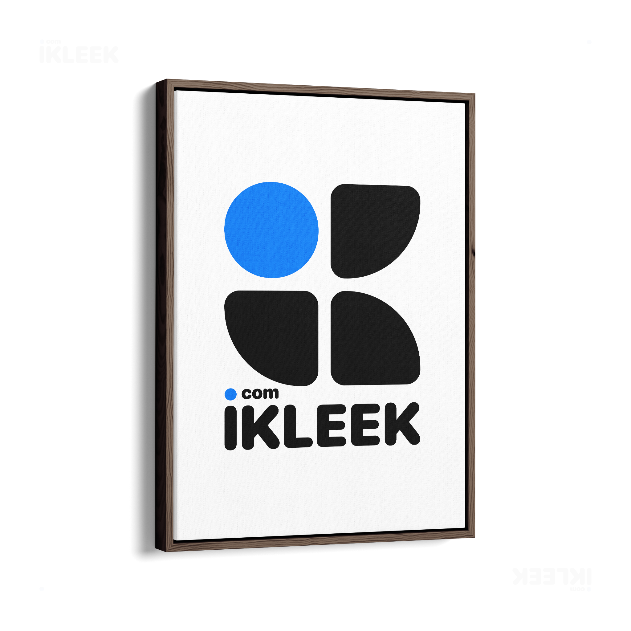 iKLEEKMark Framed Canvas 01 Dark Wood
