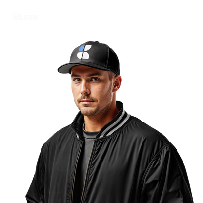 iKLEEKMark Snapback Caps 02 Black DTF