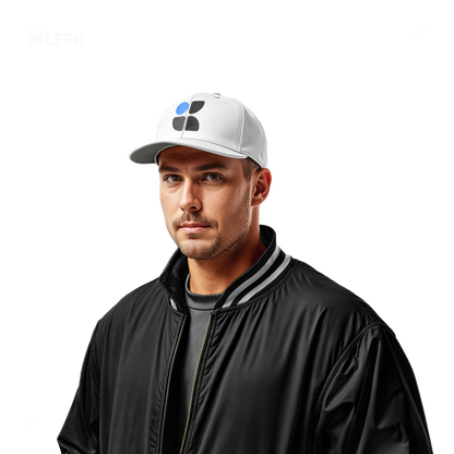 iKLEEKMark Snapback Caps 02 White DTF