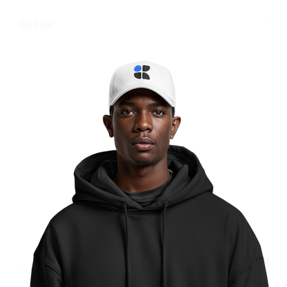 iKLEEKMark Snapback Caps 06 White DTF